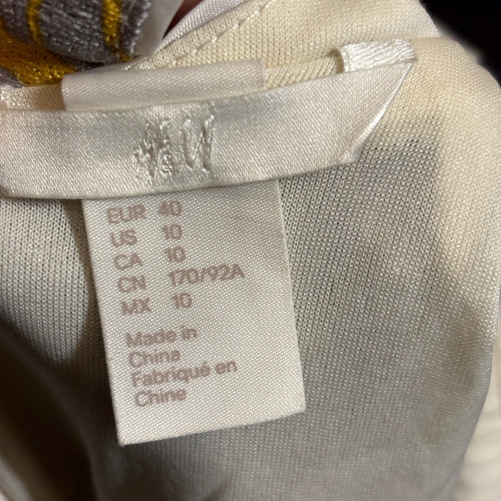 H&M Yellow Metallic Hawaiian Dress Size 10 - Picture 5 of 5